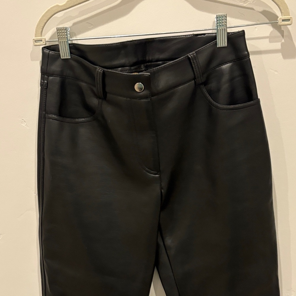 Free People Black Faux Leather Pants - Picture 3 of 4